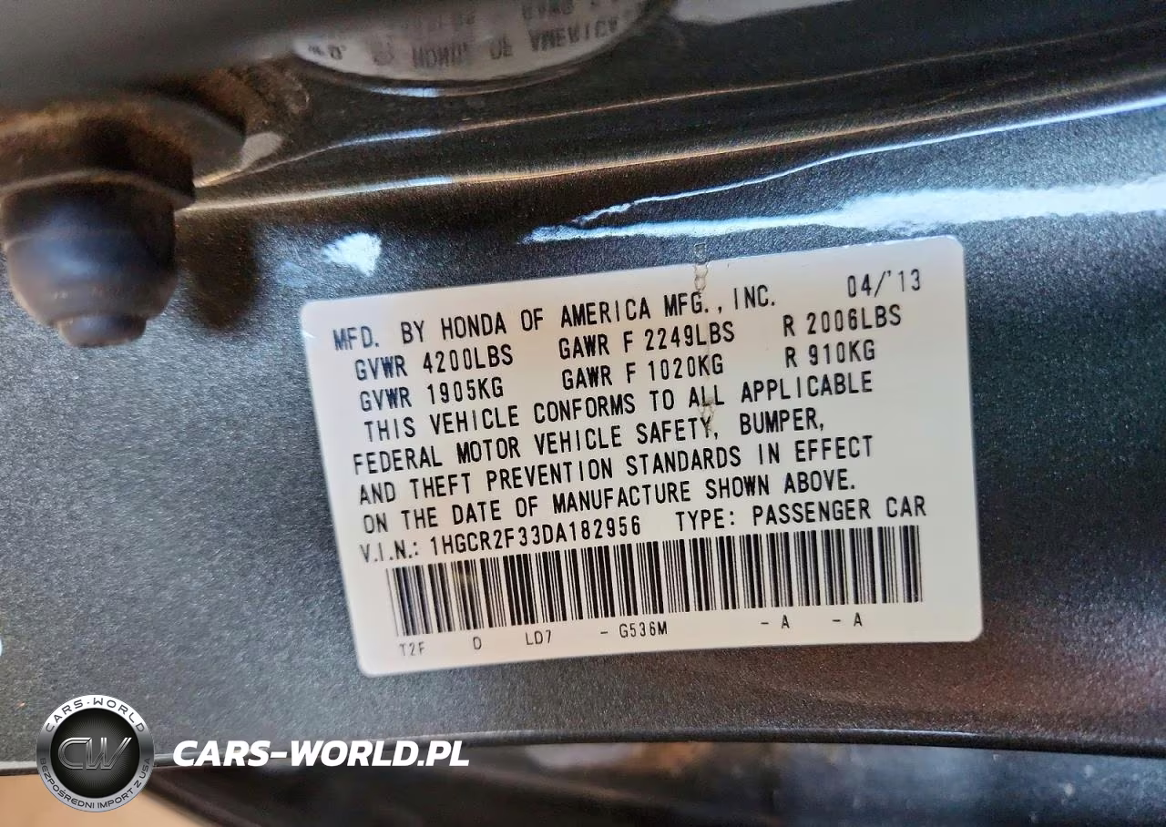 2013 Honda Accord Lx VIN:1HGCR2F33DA182956 - 12