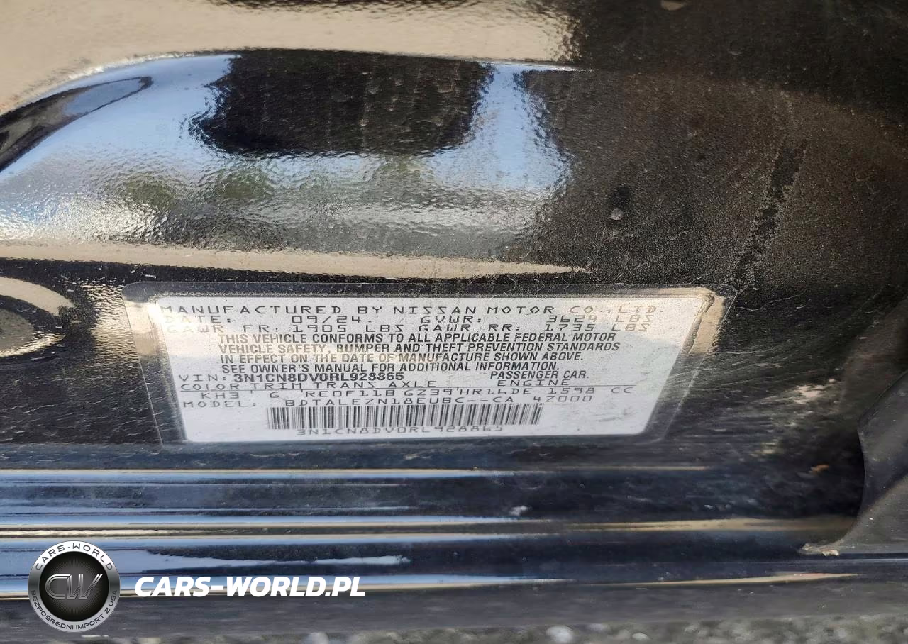 2024 Nissan Versa S VIN:3N1CN8DV0RL928865 - 12