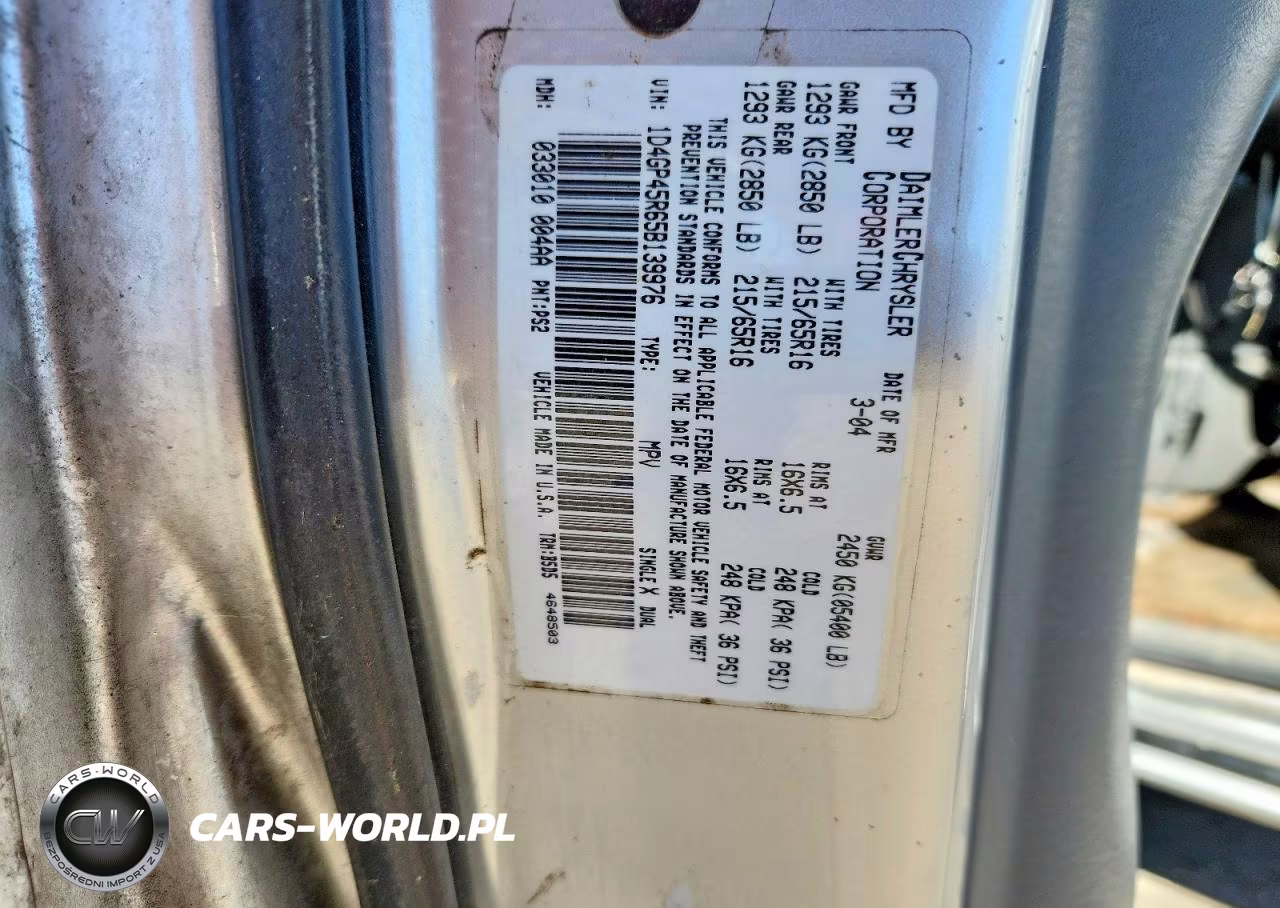 2005 Dodge Caravan Sxt VIN:1D4GP45R65B139976 - 13