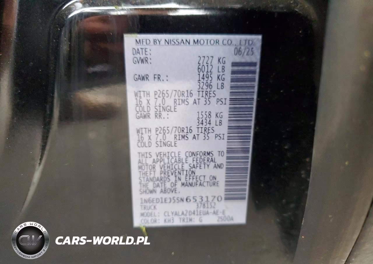 2025 Nissan Frontier S VIN:1N6ED1EJ5SN653170 - 12