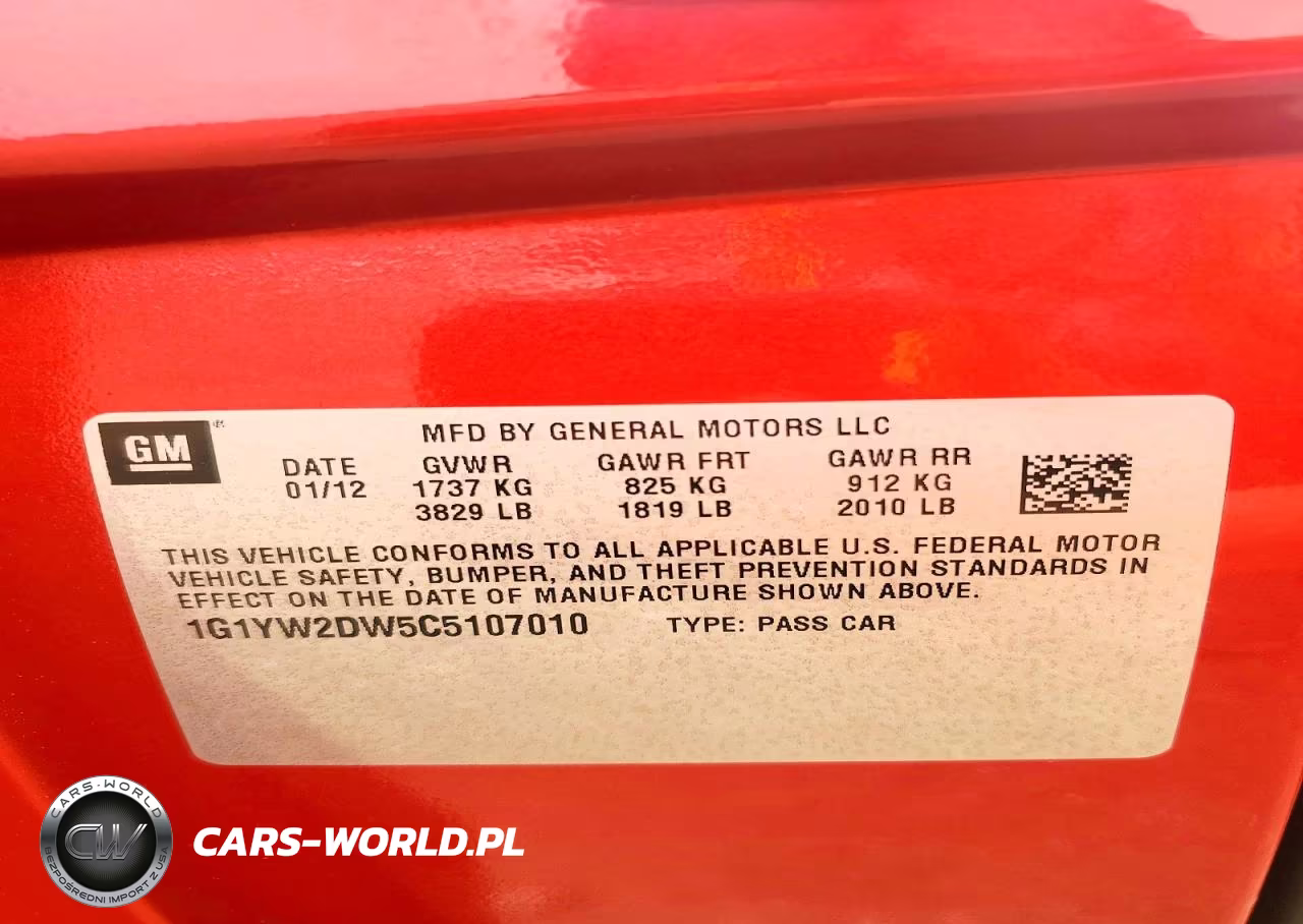 2012 Chevrolet Corvette Grand Sport VIN:1G1YW2DW5C5107010 - 12
