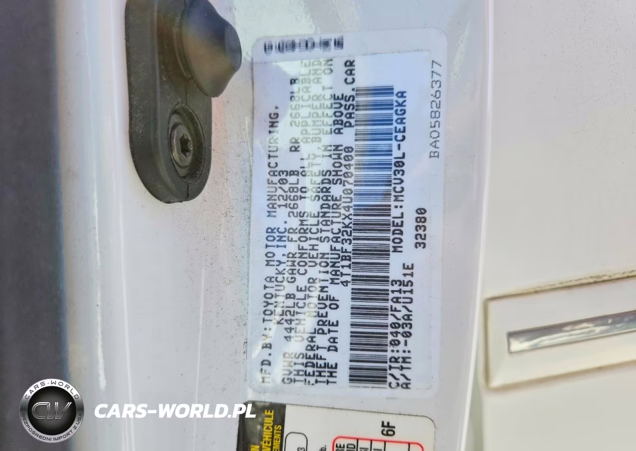 2004 Toyota Camry Xle V6 VIN:4T1BF32KX4U070400 - 12