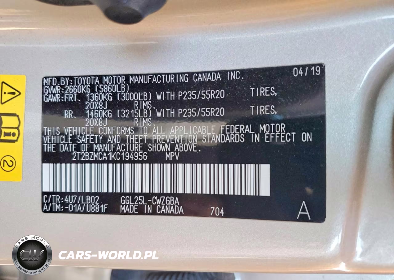 2019 Lexus Rx 350 Base VIN:2T2BZMCA1KC194956 - 12
