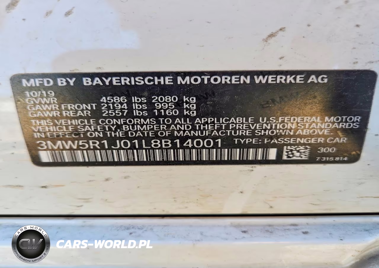 2020 BMW 330I VIN:3MW5R1J01L8B14001 - 12