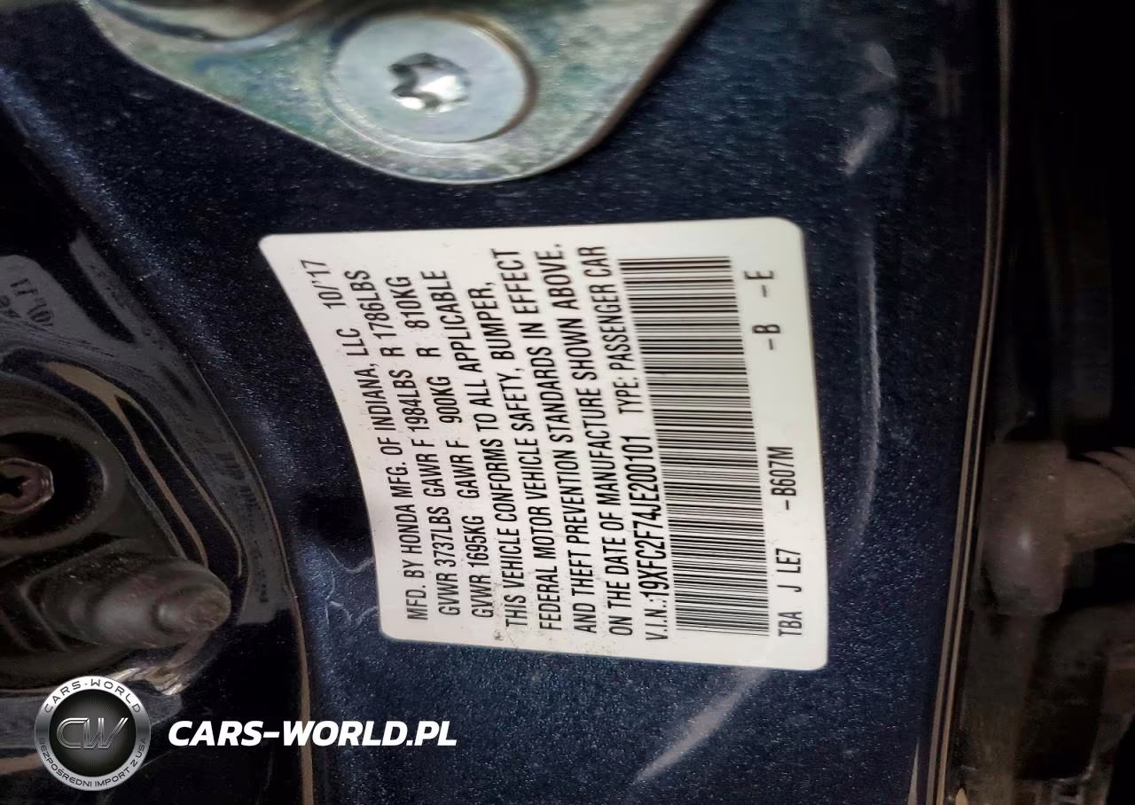 2018 Honda Civic Ex VIN:19XFC2F74JE200101 - 12