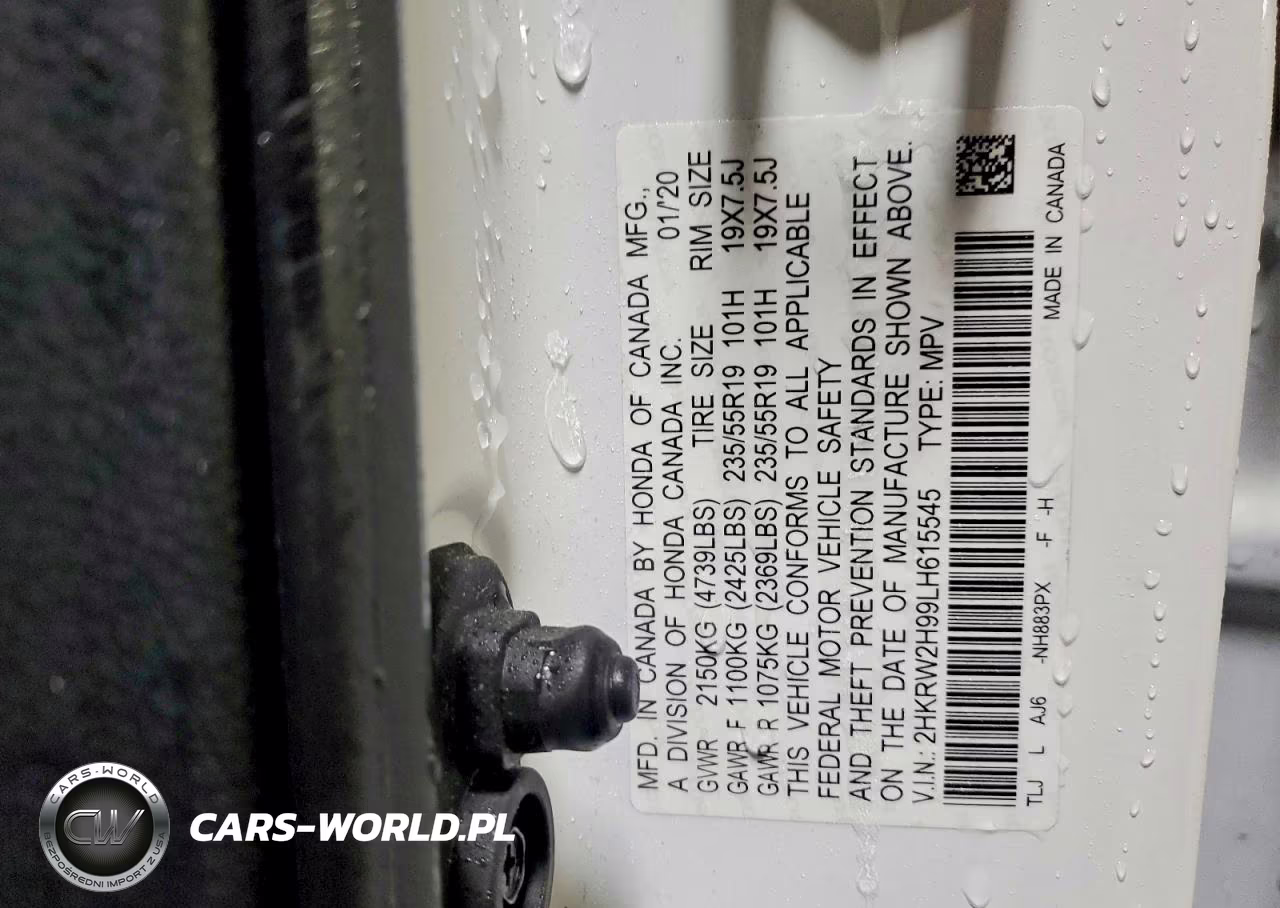 2020 Honda Cr-V Touring VIN:2HKRW2H99LH615545 - 12