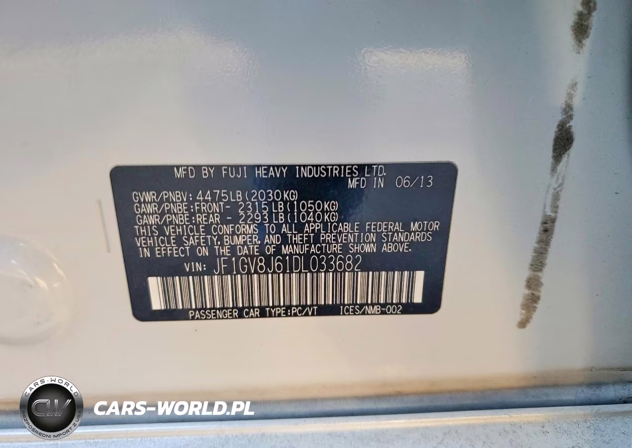 2013 Subaru Impreza Wrx Sti VIN:JF1GV8J61DL033682 - 12