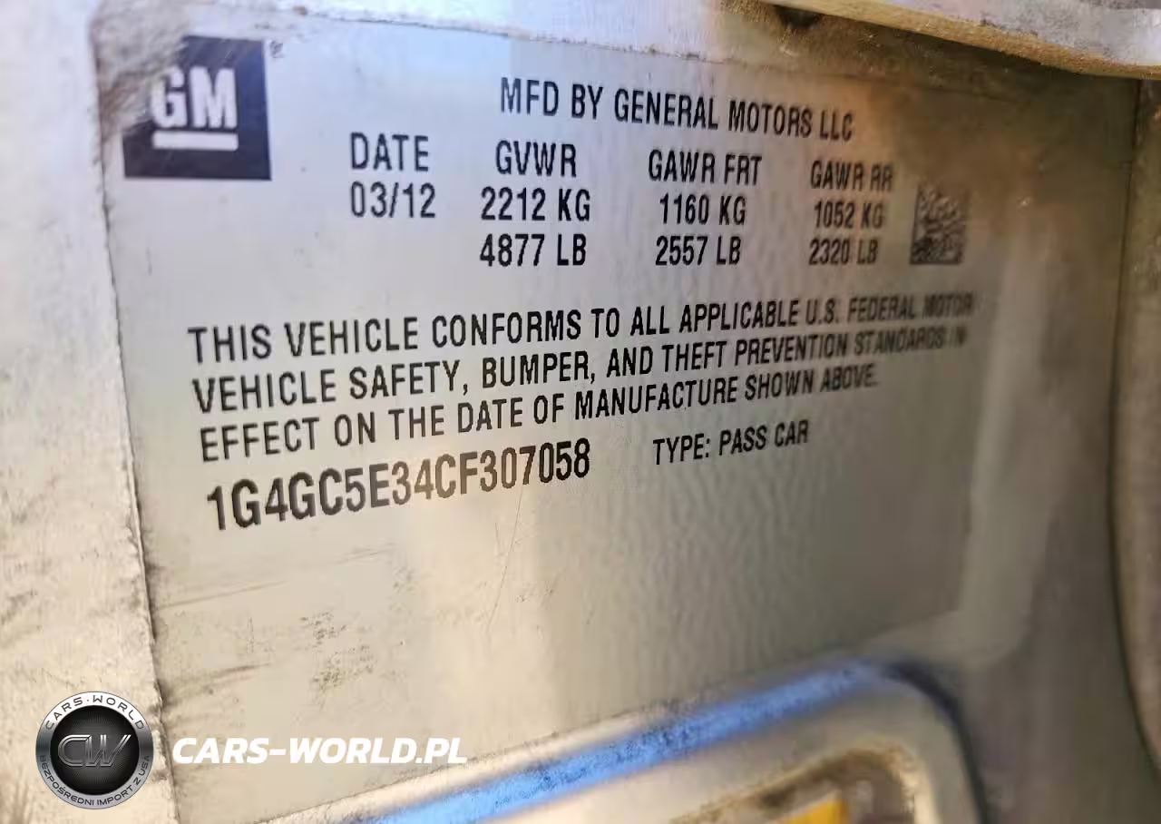 2012 Buick Lacrosse VIN:1G4GC5E34CF307058 - 12