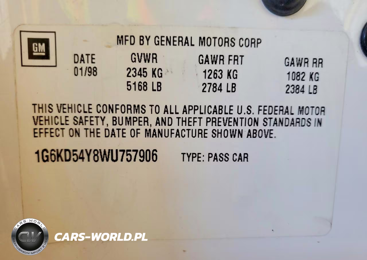 1998 Cadillac Deville VIN:1G6KD54Y8WU757906 - 12