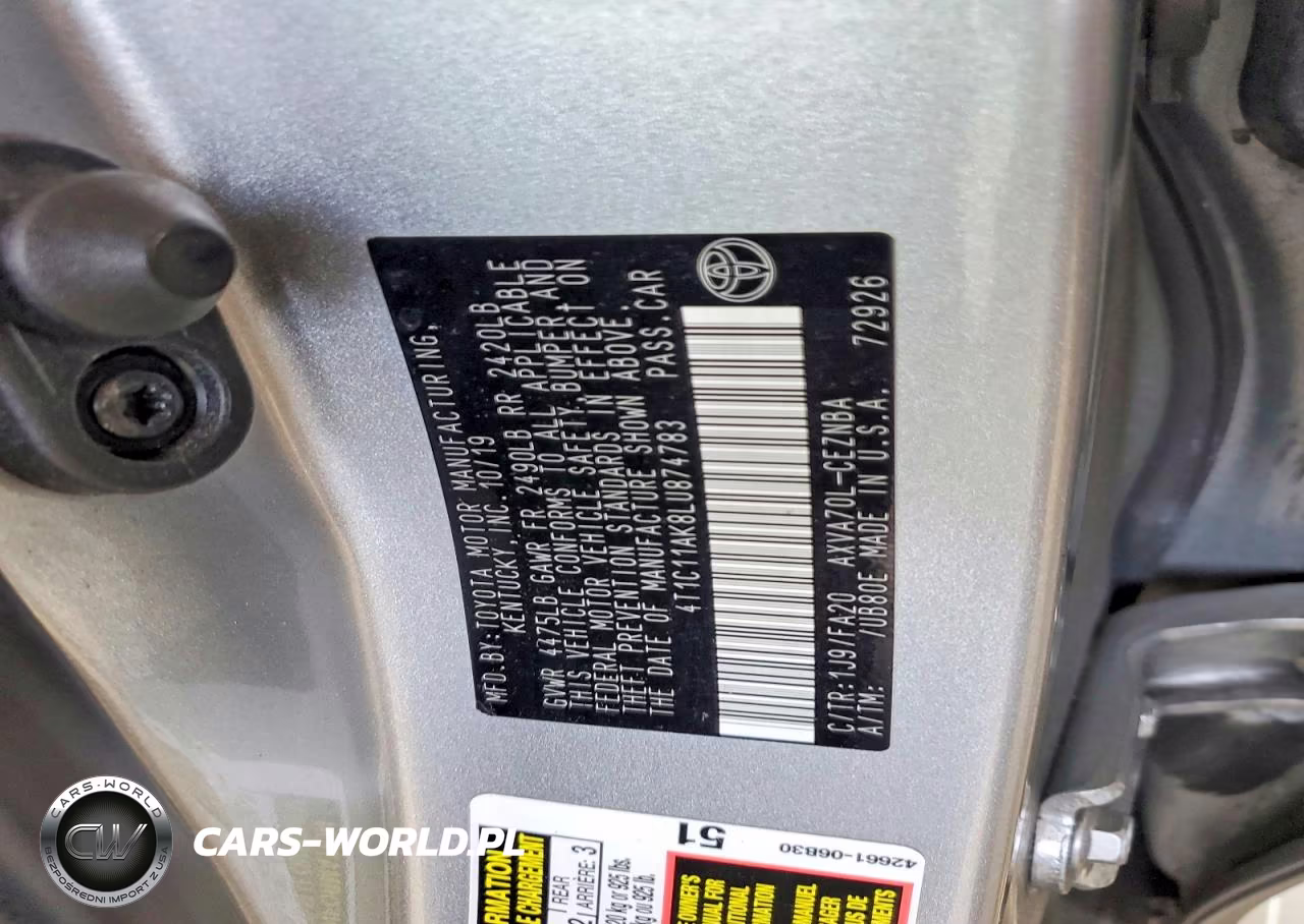 2020 Toyota Camry Le VIN:4T1C11AK8LU874783 - 12