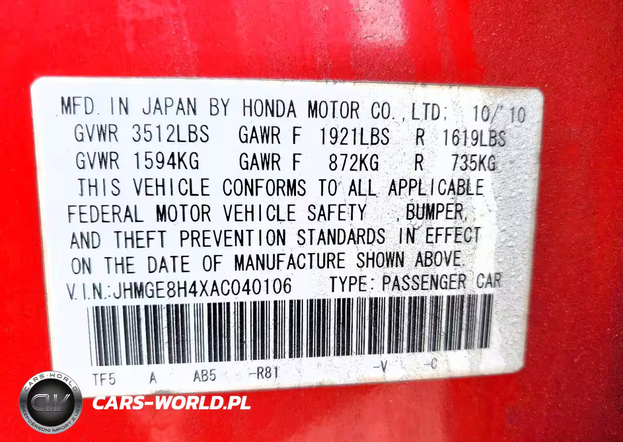2010 Honda Fit Sport VIN:JHMGE8H4XAC040106 - 12