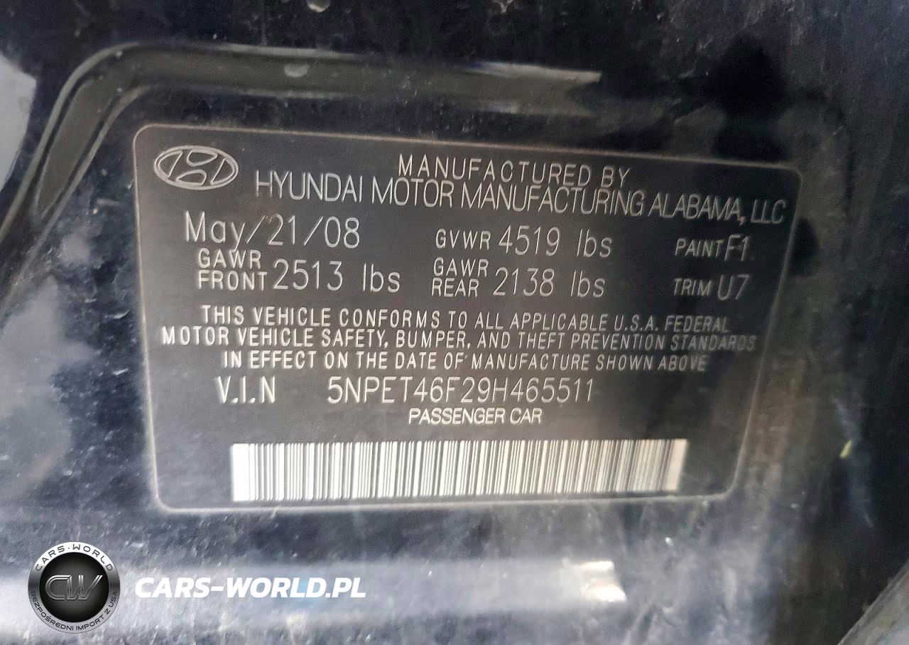 2009 Hyundai Sonata Gls V6 VIN:5NPET46F29H465511 - 12