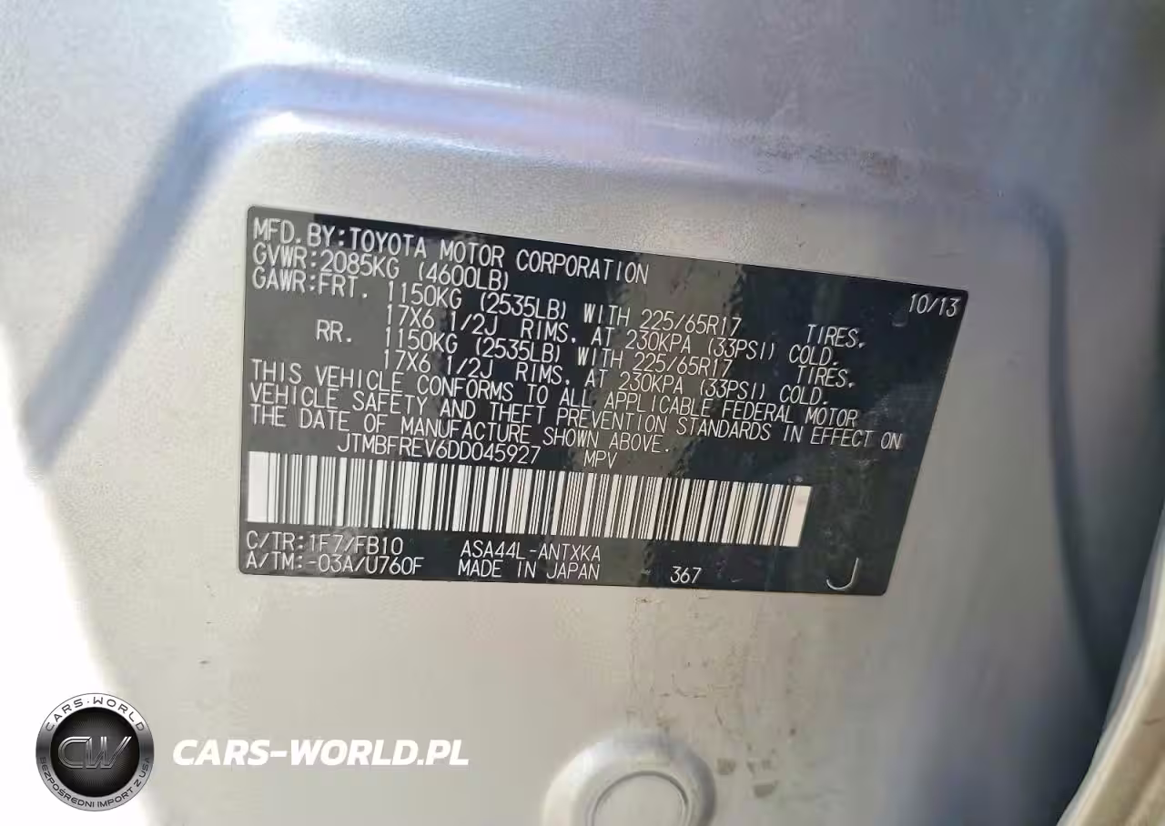 2013 Toyota Rav4 Le VIN:JTMBFREV6DD045927 - 13