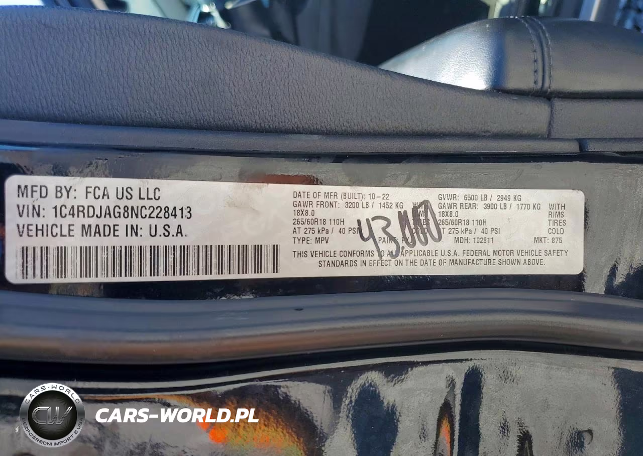 2022 Dodge Durango Sxt VIN:1C4RDJAG8NC228413 - 13