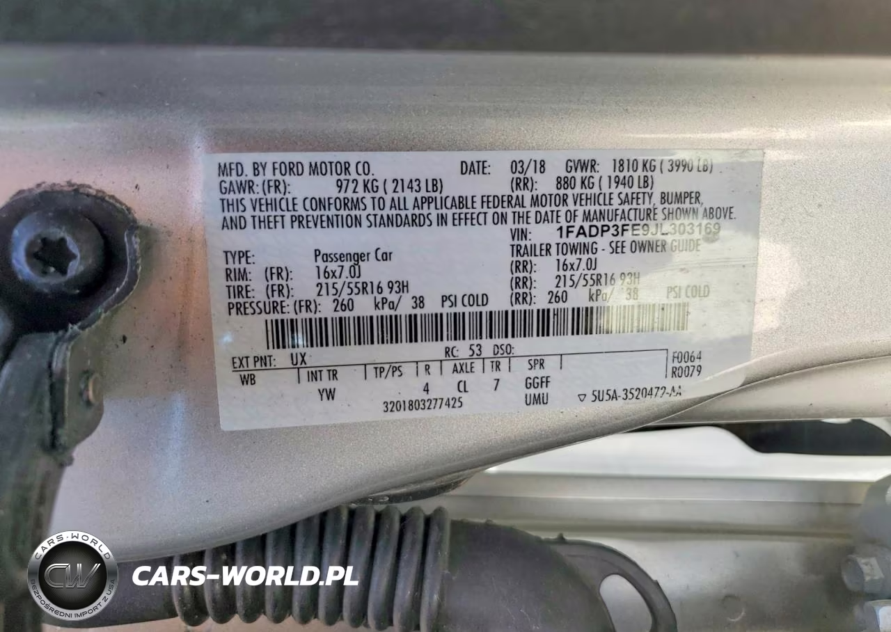 2018 Ford Focus Se VIN:1FADP3FE9JL303169 - 12