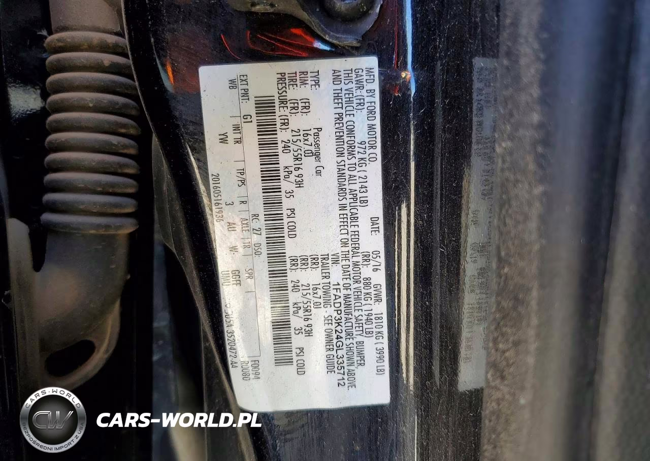 2016 Ford Focus Se VIN:1FADP3K24GL335712 - 12
