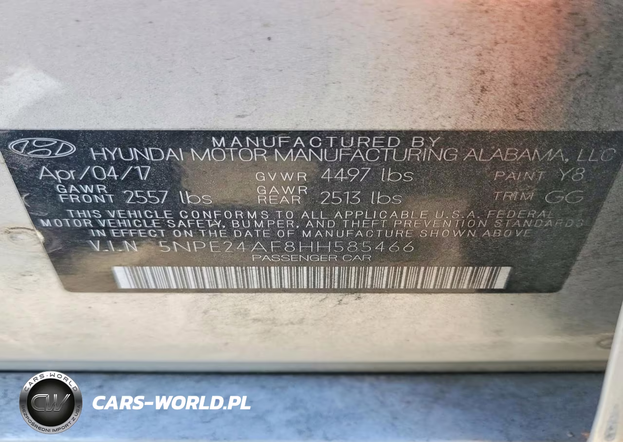 2017 Hyundai Sonata Base VIN:5NPE24AF8HH585466 - 12