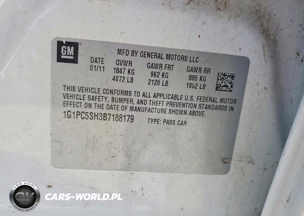 2011 Chevrolet Cruze Ls VIN:1G1PC5SH3B7188179 - 12