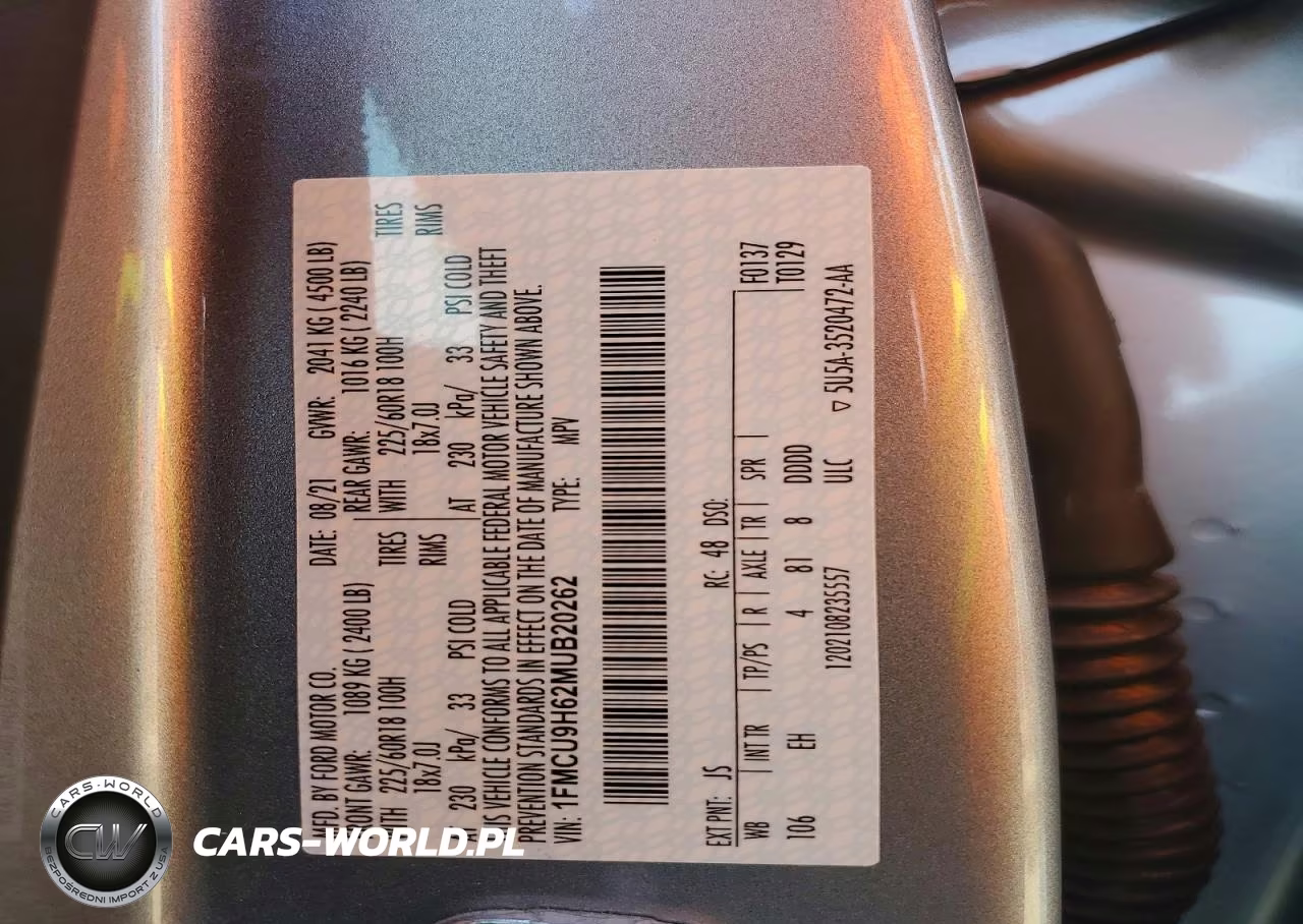 2021 Ford Escape Sel VIN:1FMCU9H62MUB20262 - 13