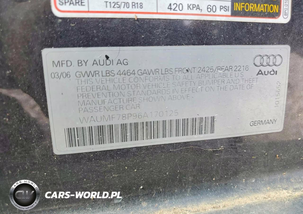 2006 Audi A3 2.0 Sport VIN:WAUMF78P96A170125 - 13