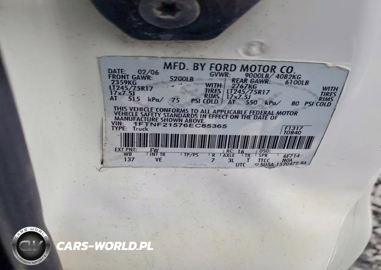 2006 Ford F250 Super Duty VIN:1FTNF21576EC85365 - 12