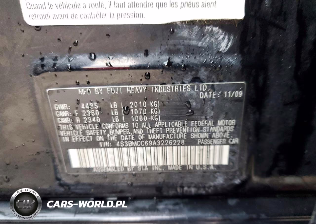 2010 Subaru Legacy 2.5I Premium VIN:4S3BMCC69A3226228 - 12