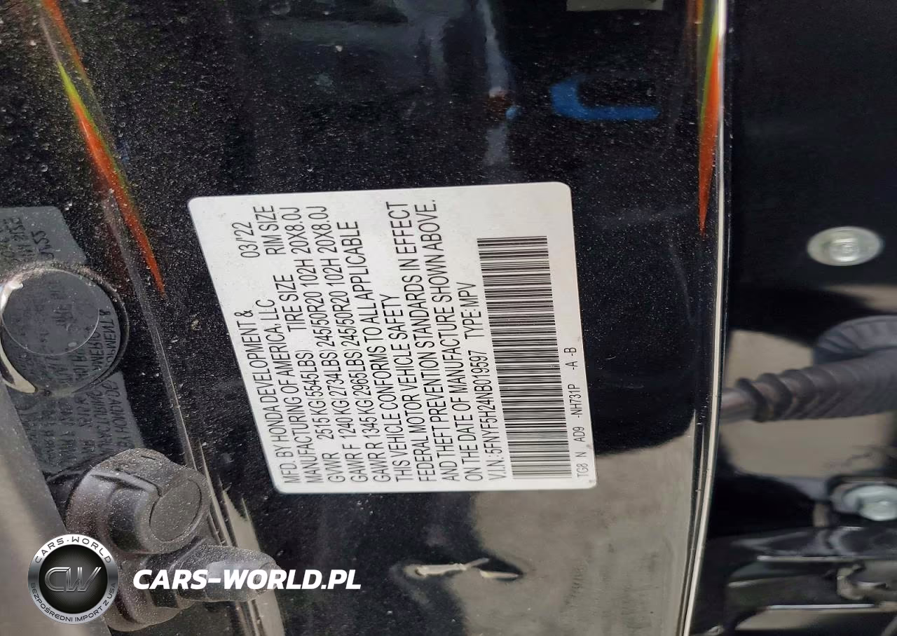 2022 Honda Pilot Se VIN:5FNYF5H24NB019597 - 13