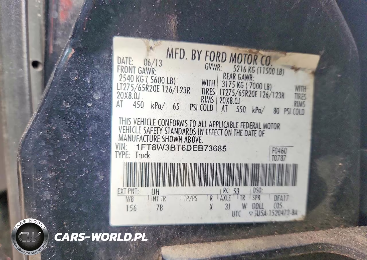 2013 Ford F350 Super Duty VIN:1FT8W3BT6DEB73685 - 12