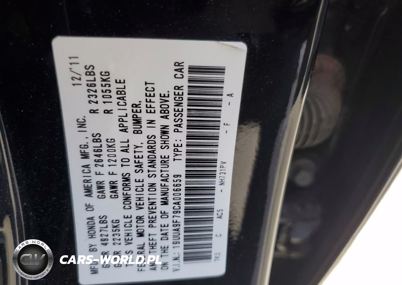 2012 Acura Tl VIN:19UUA9F79CA006659 - 12