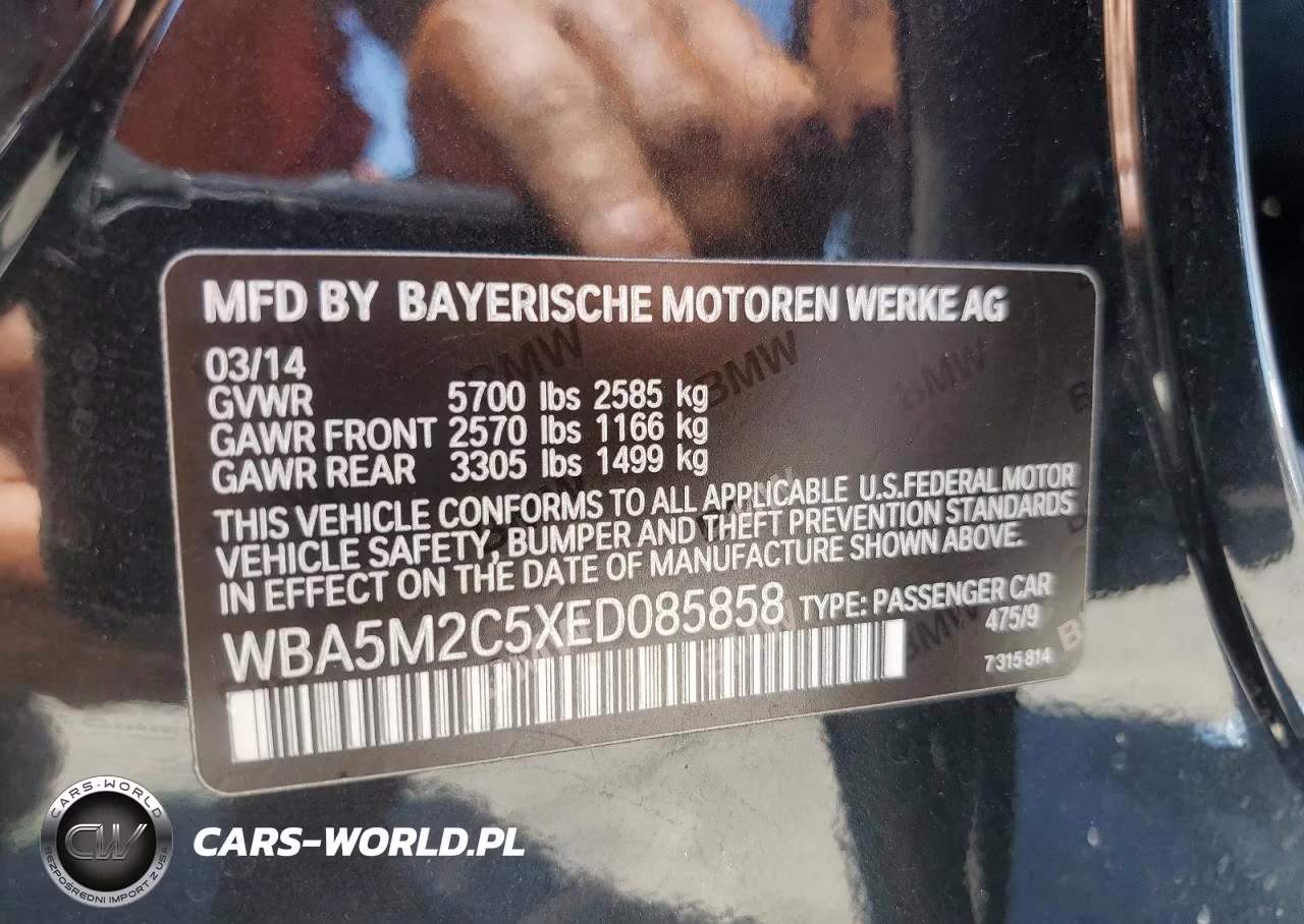 2014 BMW 535 Igt VIN:WBA5M2C5XED085858 - 12
