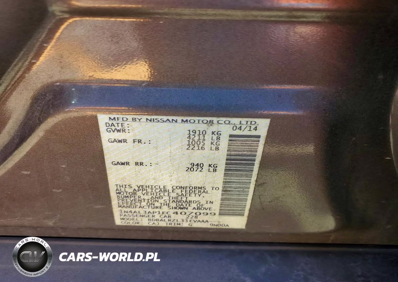 2014 Nissan Altima 2.5 S VIN:1N4AL3AP1EC407099 - 13