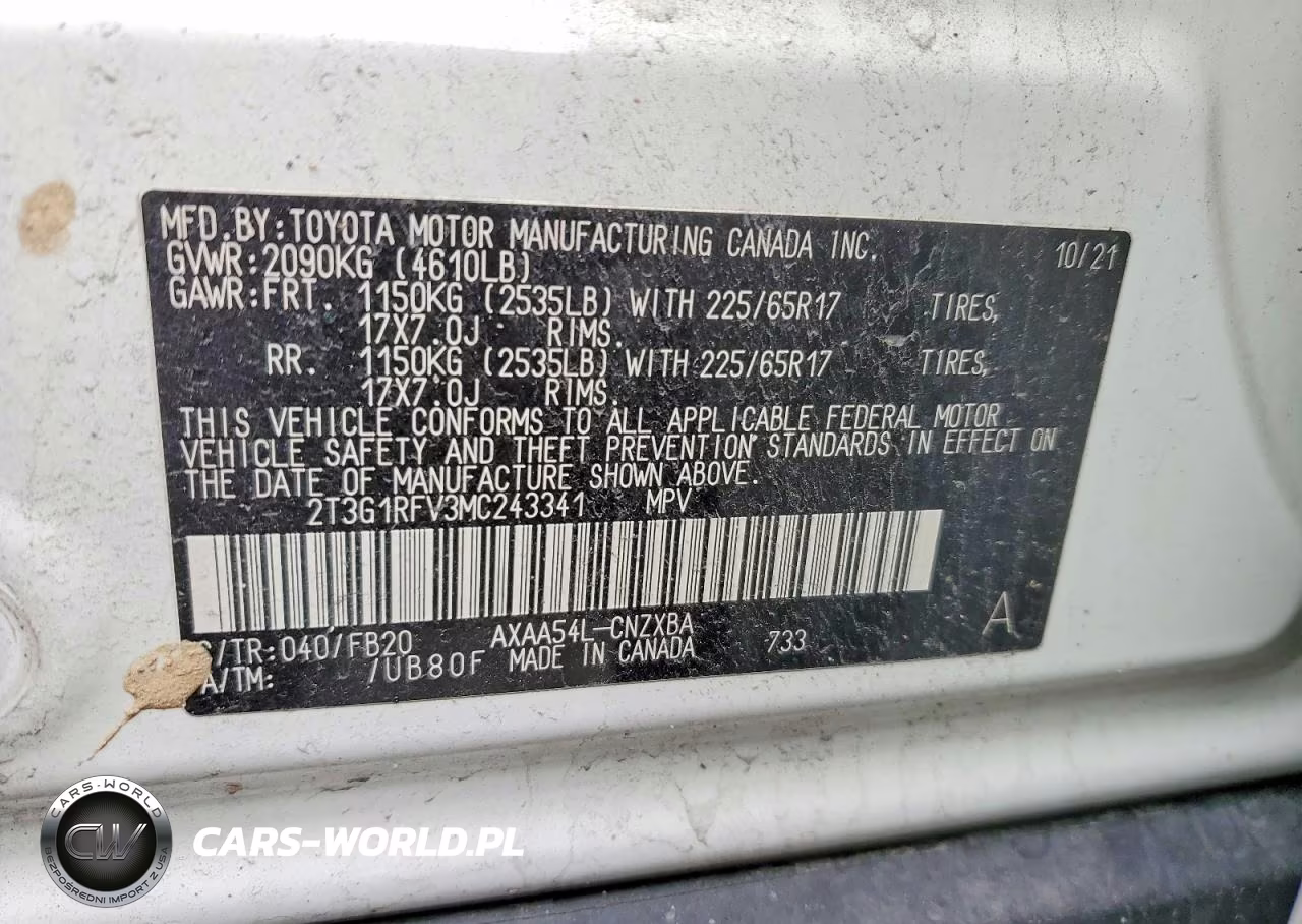 2021 Toyota Rav4 Le VIN:2T3G1RFV3MC243341 - 12
