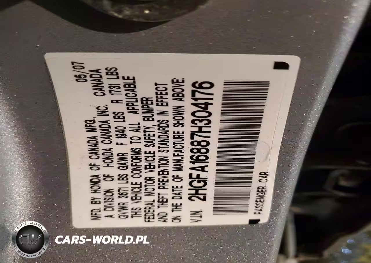 2007 Honda Civic Ex VIN:2HGFA16887H304176 - 12