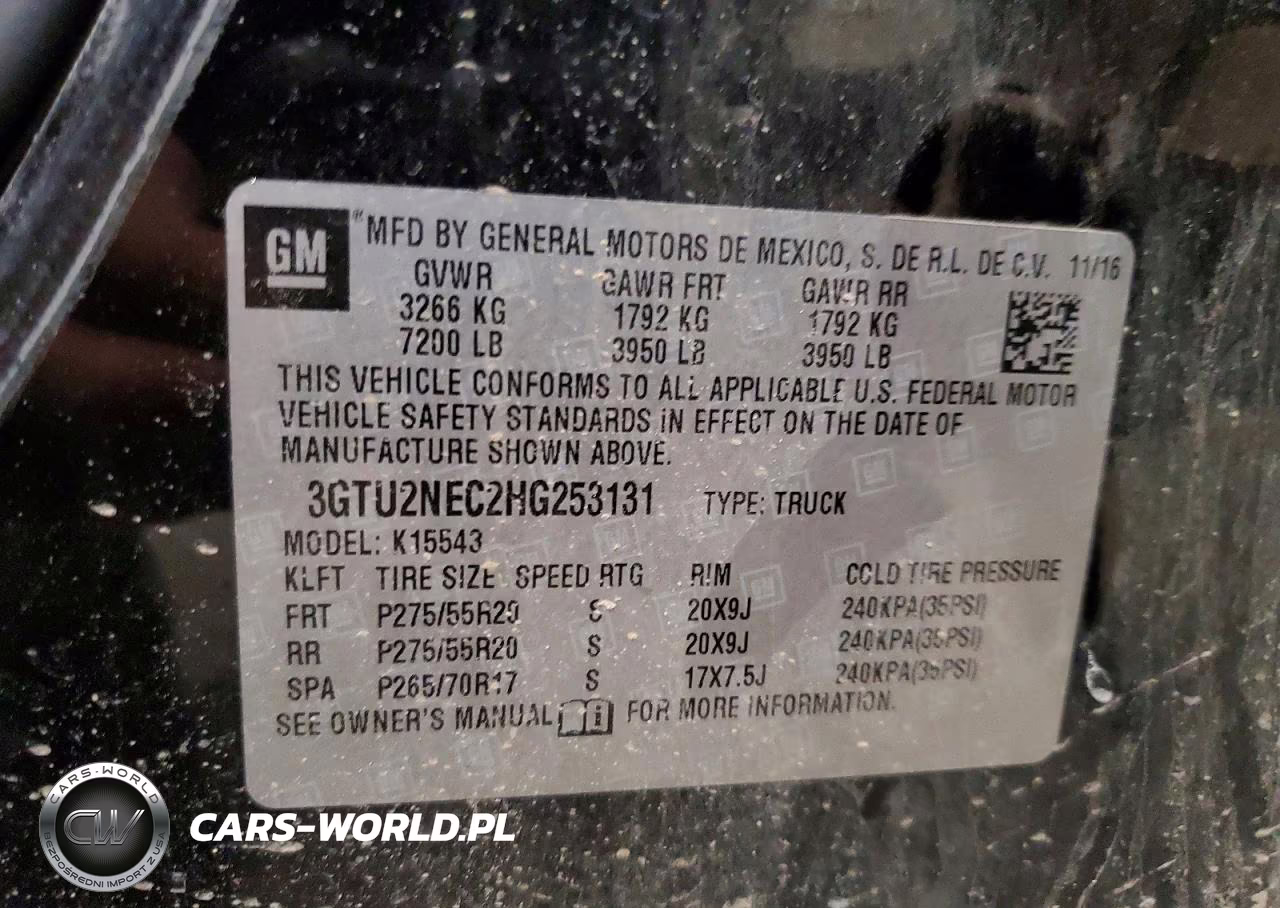2017 GMC Sierra K1500 Slt VIN:3GTU2NEC2HG253131 - 12
