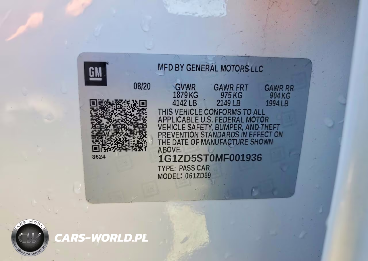 2021 Chevrolet Malibu Lt VIN:1G1ZD5ST0MF001936 - 12