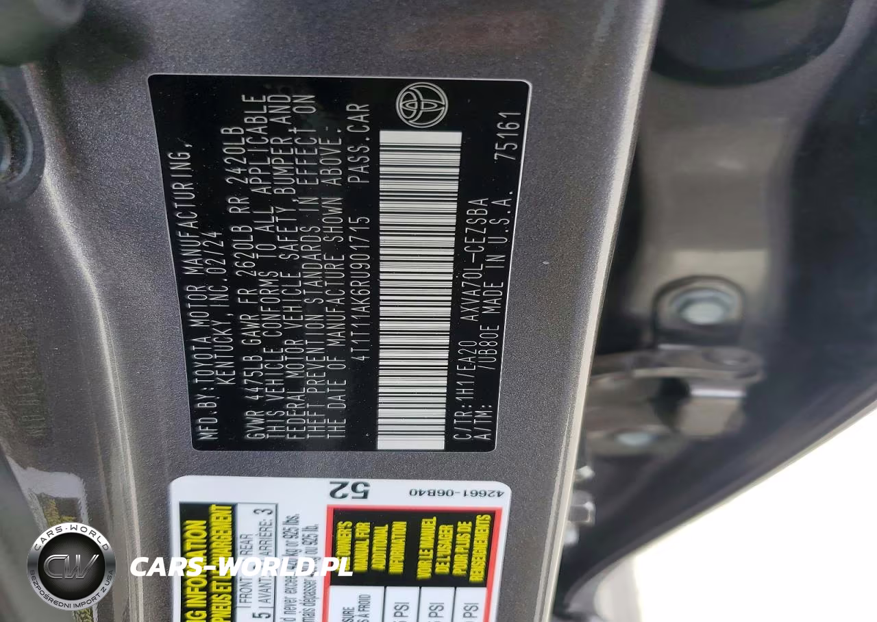 2024 Toyota Camry Se VIN:4T1T11AK6RU901715 - 12
