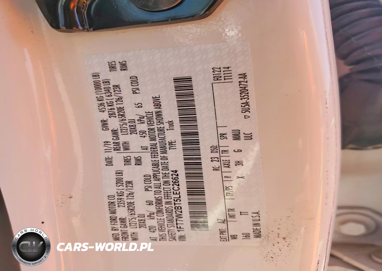 2020 Ford F250 Super Duty VIN:1FT7W2BT5LEC26624 - 13