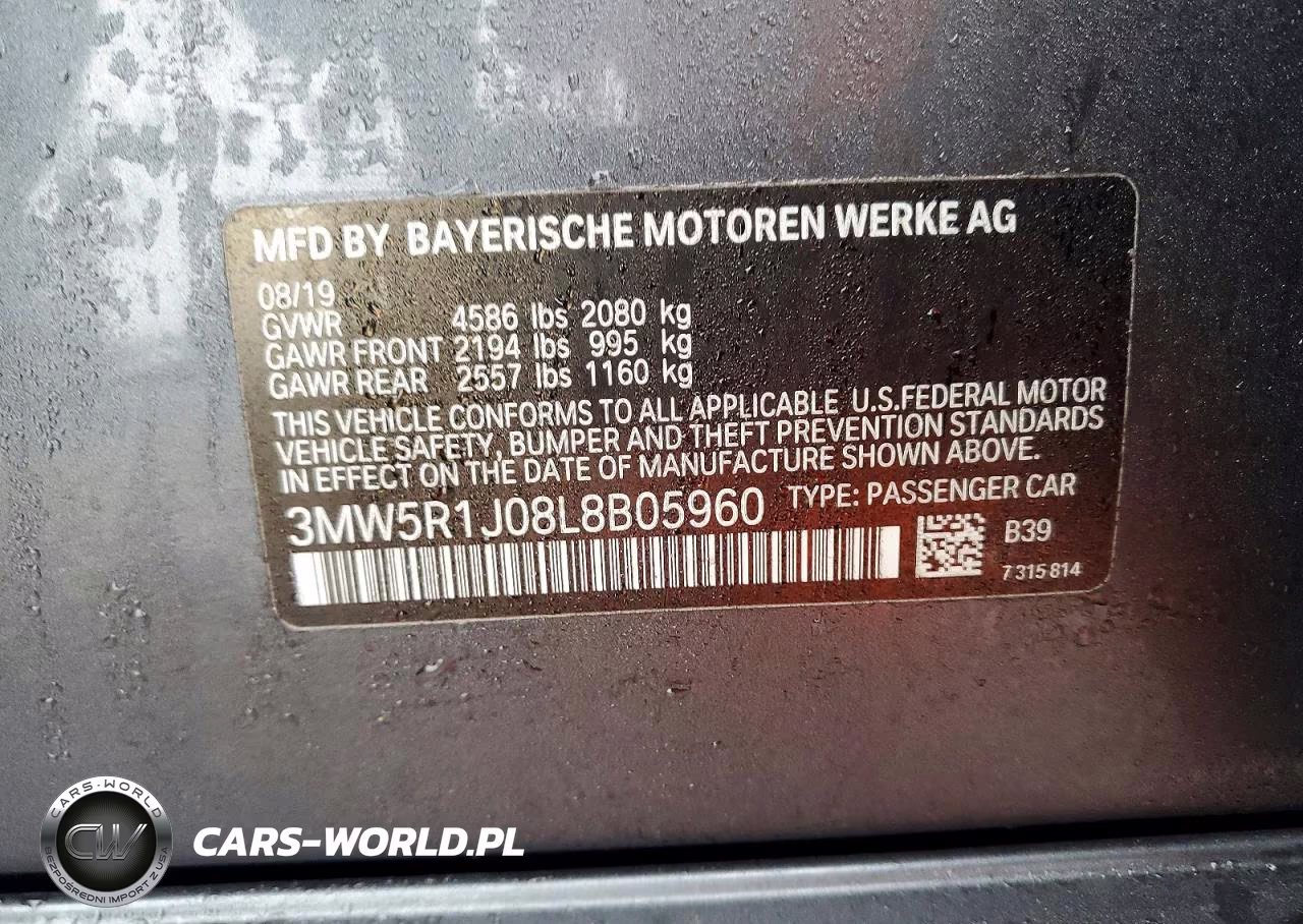 2020 BMW 330I VIN:3MW5R1J08L8B05960 - 12