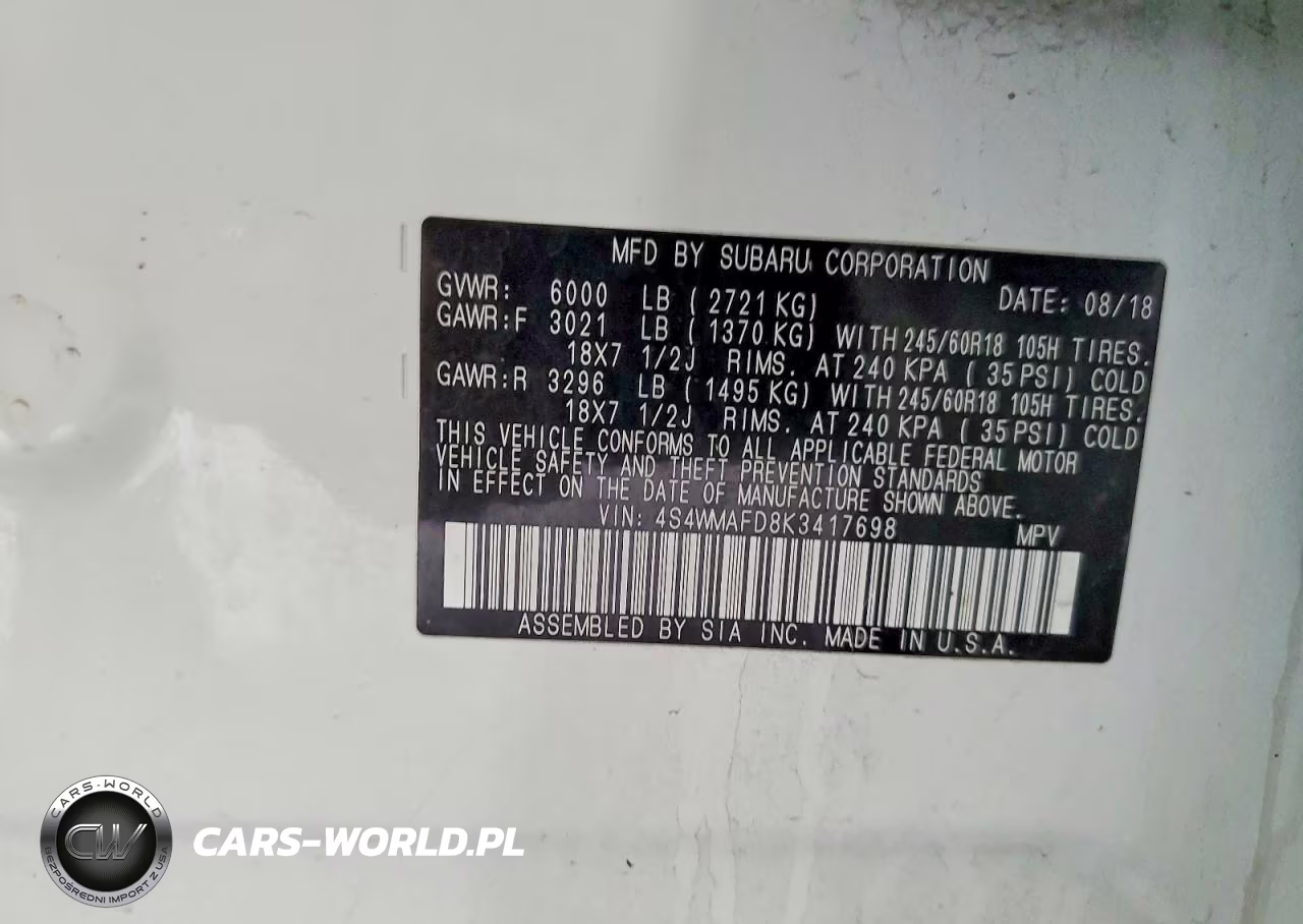 2019 Subaru Ascent Premium VIN:4S4WMAFD8K3417698 - 12