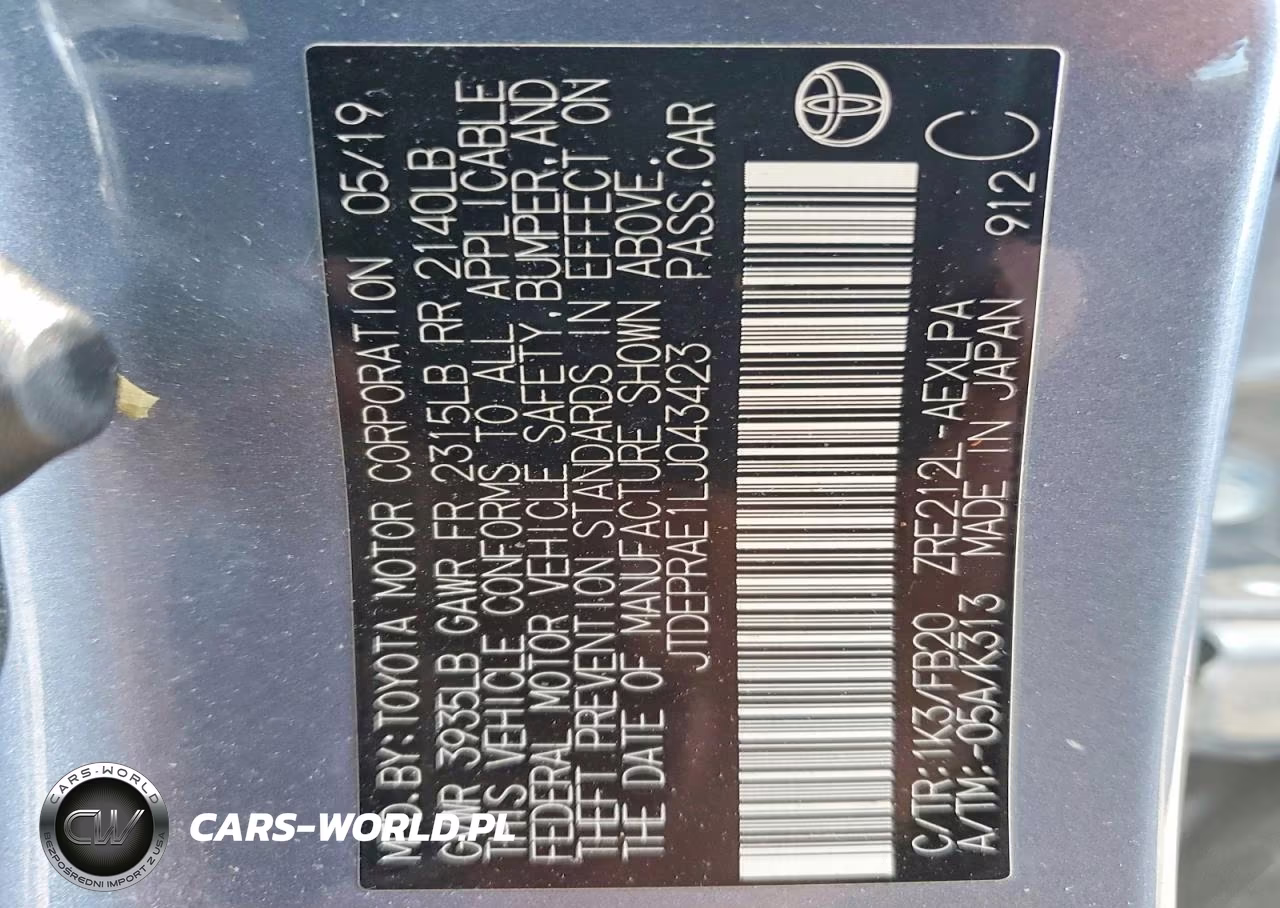 2020 Toyota Corolla Le VIN:JTDEPRAE1LJ043423 - 12