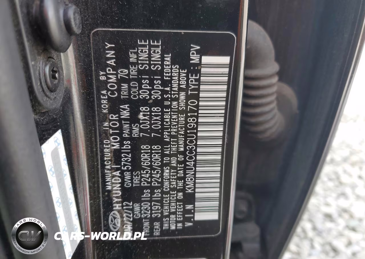 2012 Hyundai Veracruz Gls VIN:KM8NU4CC3CU198170 - 13