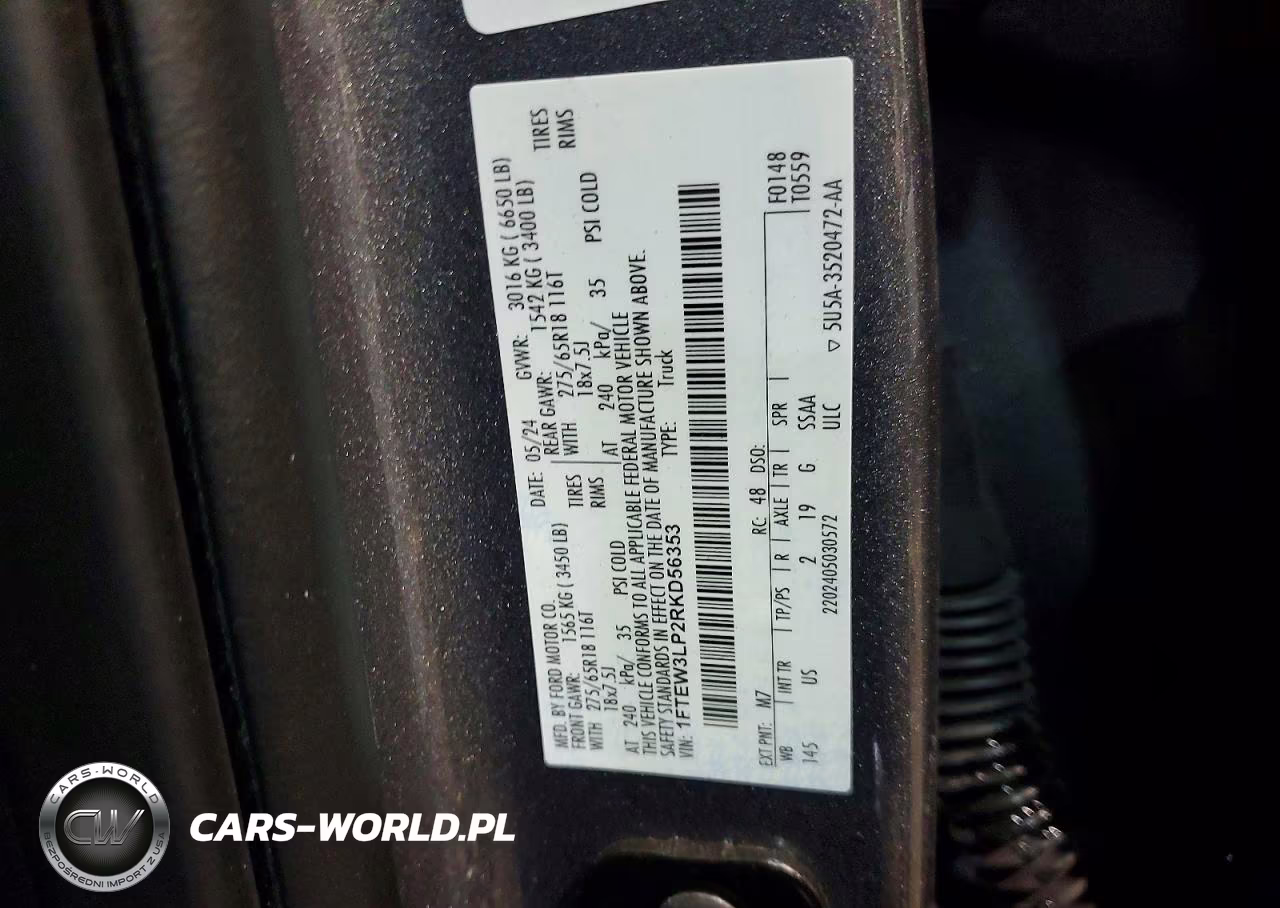 2024 Ford F150 Xlt VIN:1FTEW3LP2RKD56353 - 12