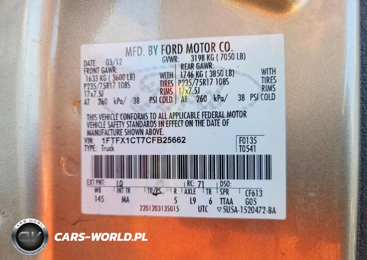 2012 Ford F150 Super Cab VIN:1FTFX1CT7CFB25662 - 12