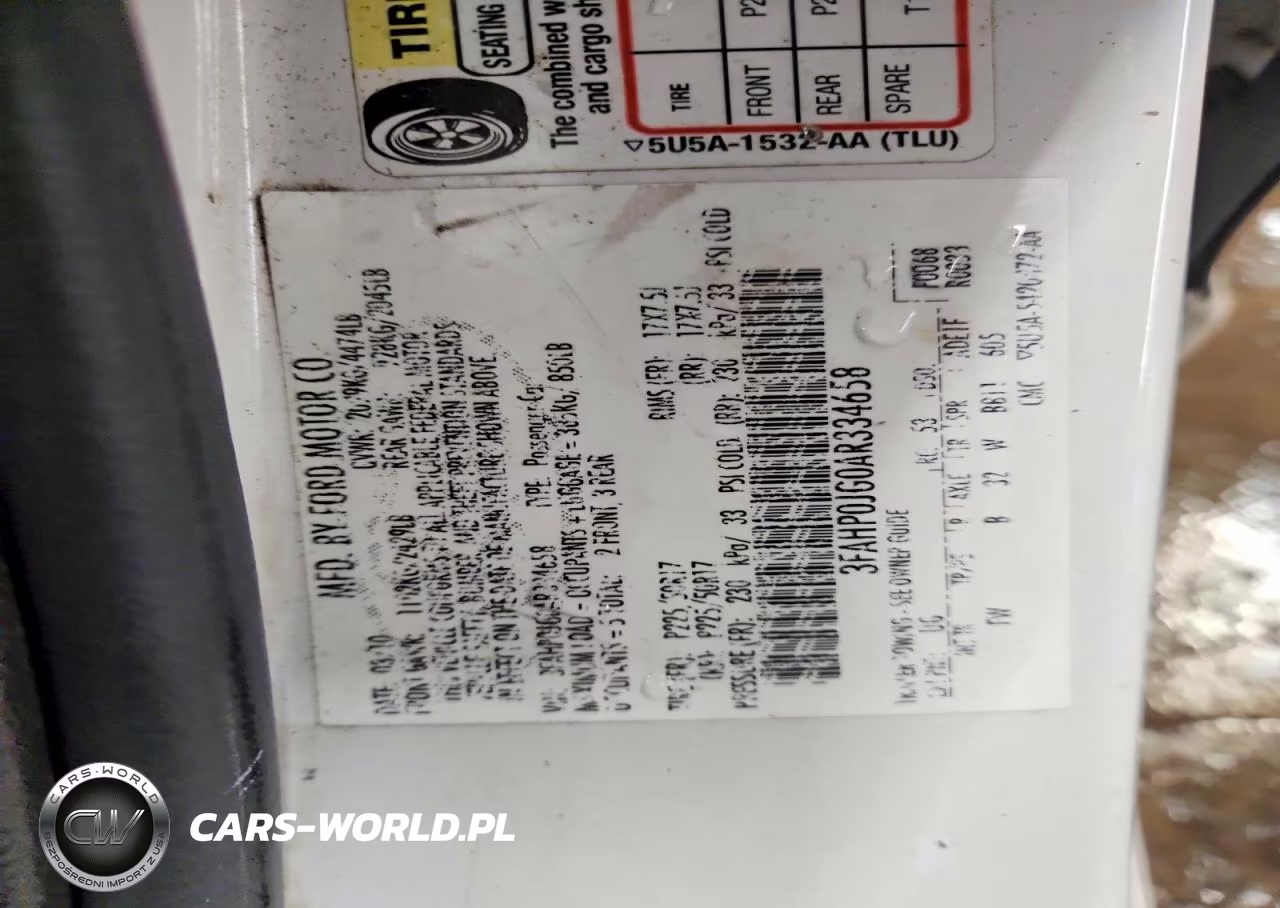 2010 Ford Fusion Sel VIN:3FAHP0JG0AR334658 - 12
