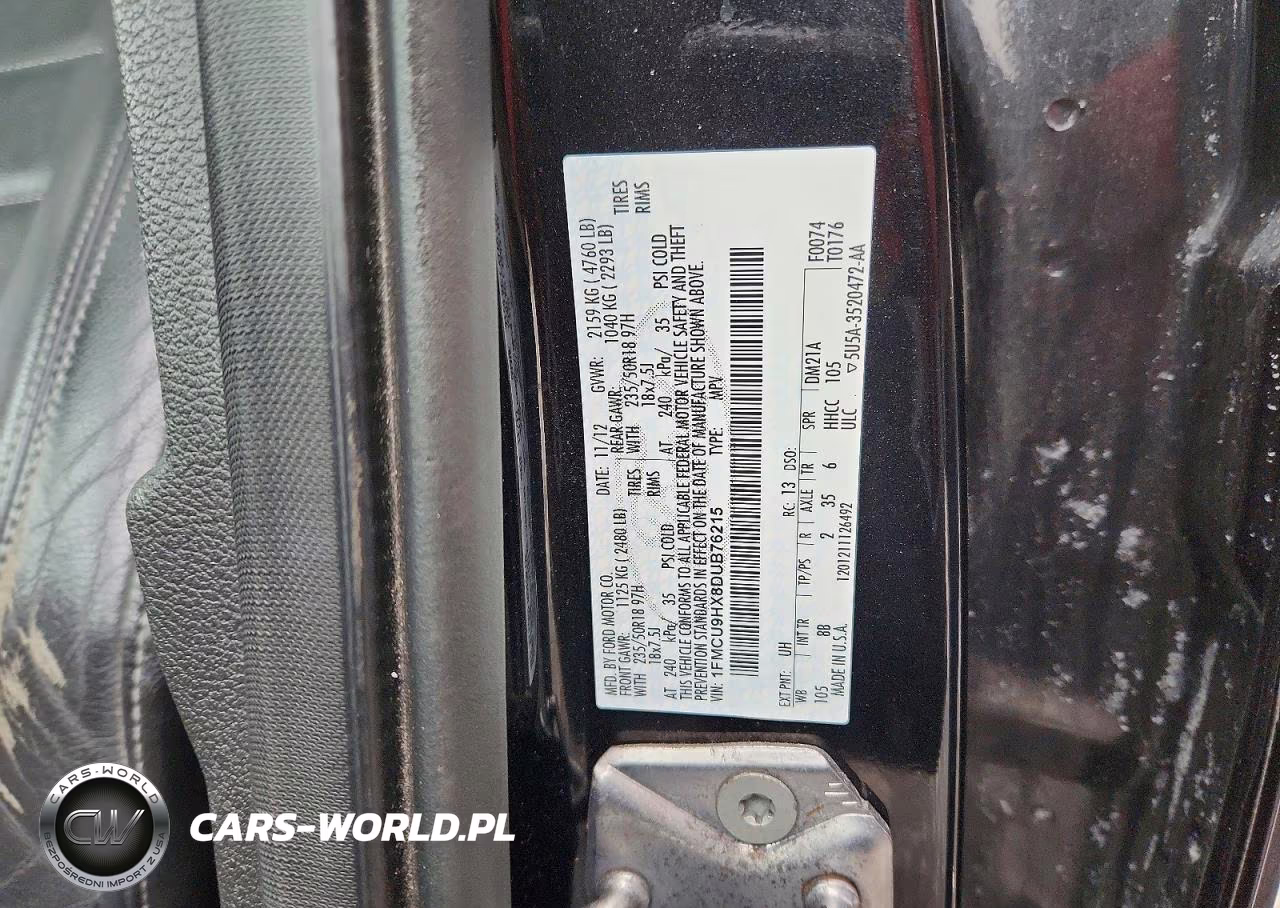 2013 Ford Escape Sel VIN:1FMCU9HX8DUB76215 - 13