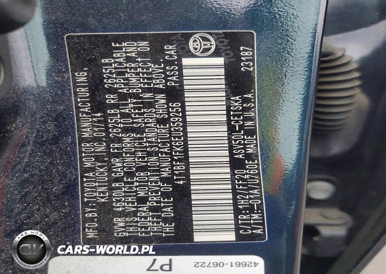 2014 Toyota Camary VIN:4T1BF1FK6EU359256 - 12