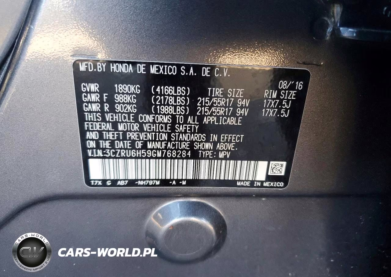 2016 Honda Hr-V Ex VIN:3CZRU6H59GM768284 - 12