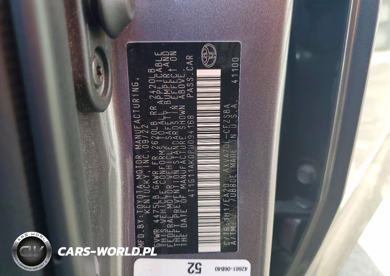 2023 Toyota Camry Se VIN:4T1G11AK0PU094168 - 12