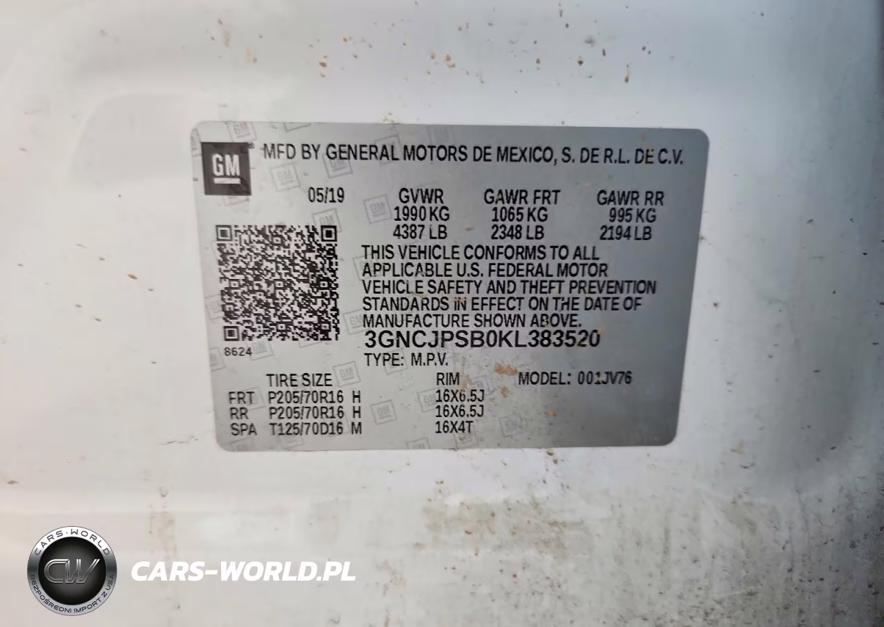 2019 Chevrolet Trax 1Lt VIN:3GNCJPSB0KL383520 - 13