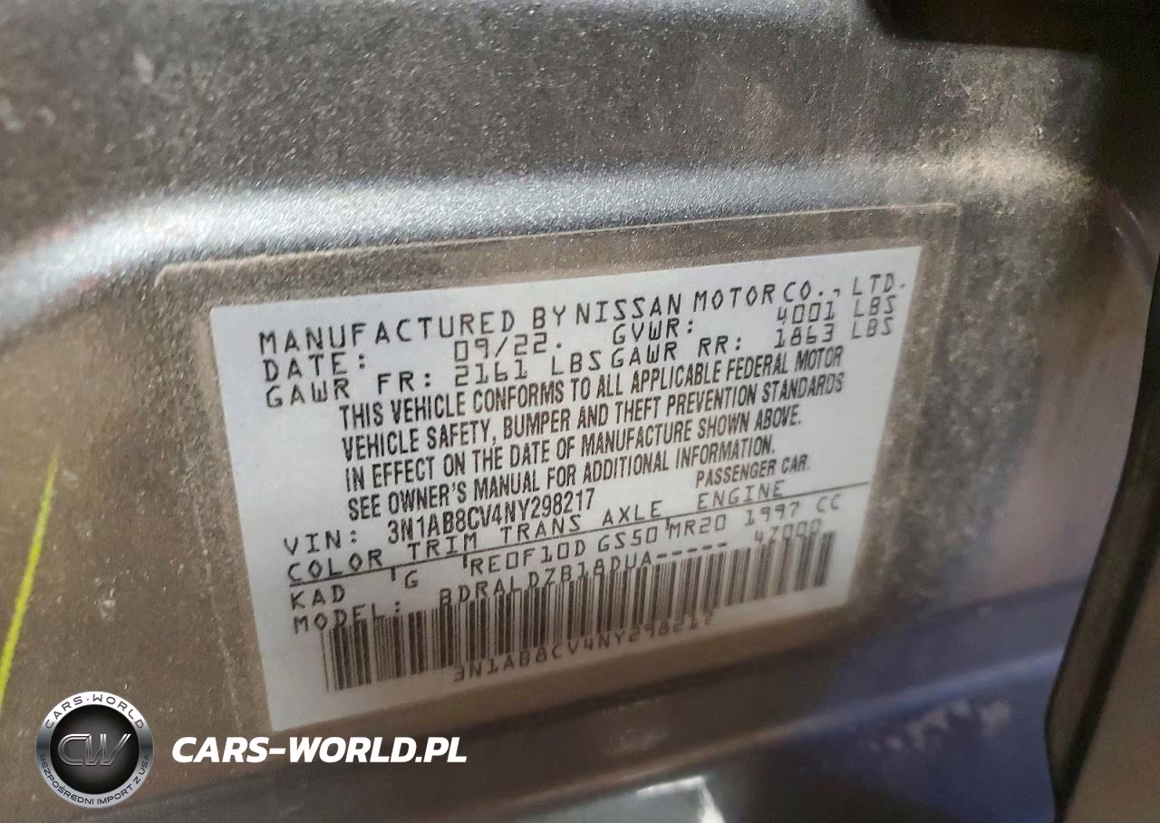 2022 Nissan Sentra Sv VIN:3N1AB8CV4NY298217 - 12